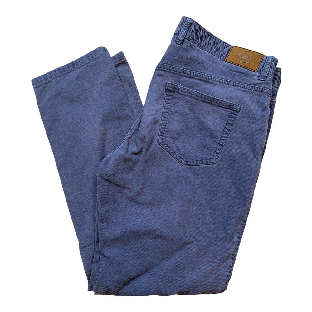 Peter Millar Mens 36 Blue Grey Corduroy 5-Pocket Straight Leg Pants Fine Wale
